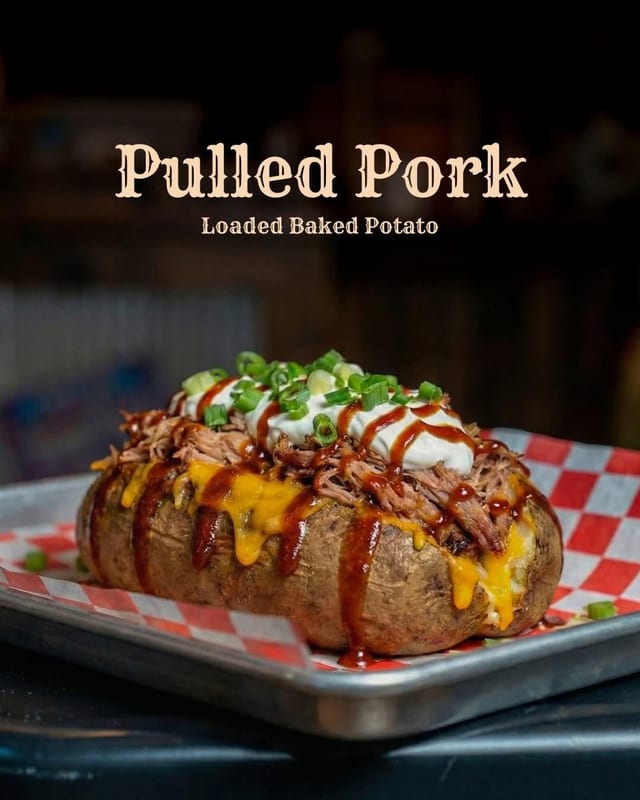 Pulled Pork Stuffed Potato.